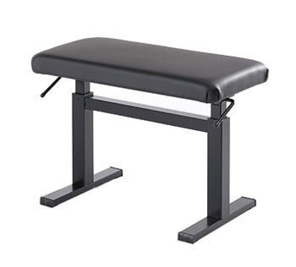 BLACK HYDRAULIC PIANO BENCH W/BLACK VINYL SEAT