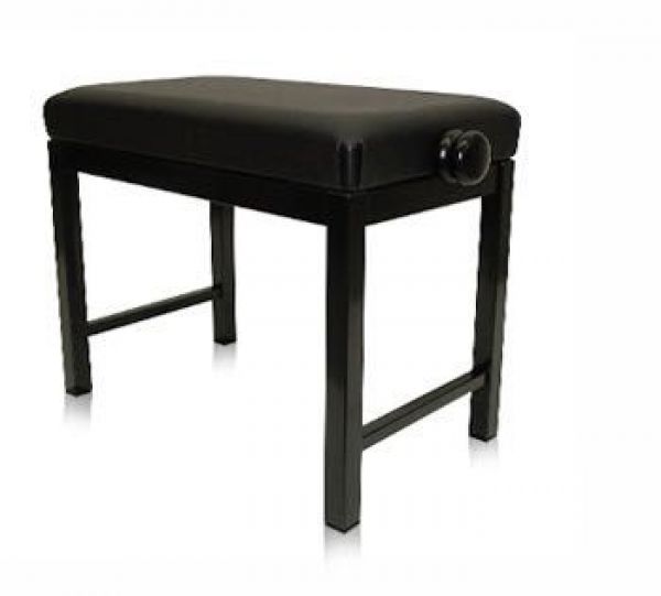 BLACK METAL PIANO BENCH W/BLACK VINYL SEAT